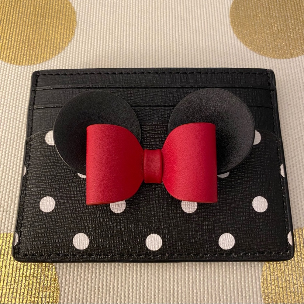 Kate Spade Minnie Black and White Polka Dot Card Holder
